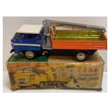 Vintage Tin Friction Communication Crane Truck