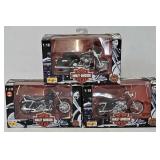(3) Maisto Die Cast Harley-Davidson Motorcycles