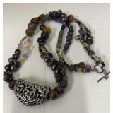 Sterling Silver & Multi-Color Beaded Necklace