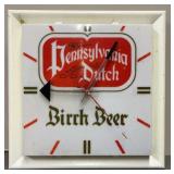 PA Dutch Birch Beer, adv. Clock