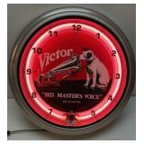 Retro 18"  RCA "His Masters Voice" Neon Wall Clock