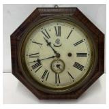 Antique Walnut Veneer Kitchen Clock