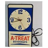 A-Treat Beverages Soda Clock Sign