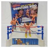 WWF Wrestling Ring with Box & (4) LJN Wrestlers