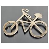 3" Sterling Silver Bicycle Brooch