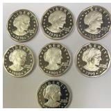 (7) S Mint US Susan B Anthony Proof Dollars