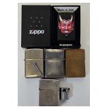 (5) Vintage Cigarette Lighters including 3 Zippo