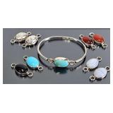 Sterling & Interchangeable Gemstone Bracelet