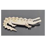 3" Sterling Silver Alligator Brooch