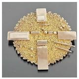 Sterling Silver Modernist/Brutalist Pendant Brooch