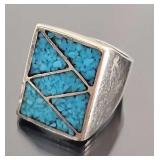 Sterling Silver & Turquoise Zuni Ring (14.2 grams)