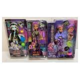 (3) Mattel Monster High 11" Dolls (MIP)