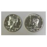 (2) 1964 Proof Kennedy Silver Half Dollars