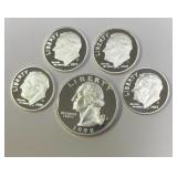 (5) S Mint US Silver Proof Coins