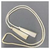 34" Ivory beaded toggle necklace