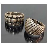 Sterling dome & nugget rings