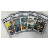 (5) Graded 1966T Batman (Black Bat) Trading Cards