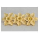 Antique Carved Ivory Flower Brooch