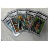 (5) Graded 1966T Batman (Black Bat) Trading Cards