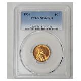 1936 Lincoln Cent (PCGS MS 66 Red)