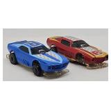 Tyco TCR Mustang & Camaro HO Slotless Cars