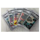 (5) Graded 1966T Batman (Black Bat) Trading Cards