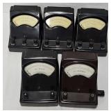 (5) Vintage Welch Scientific Bakelite Meters