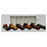 Set (6) Wooden 5 1/2" Antique Car Models (MIB)
