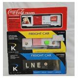(3) K-Line O-Gauge Freight Cars (MIB)