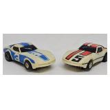 (2) Tyco Nite Glow Chevy Corvette HO Slot Cars