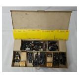 Aurora Slot Car Case w/Asst HO Chassis Parts