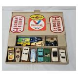 Aurora Slot Car Case w/14 HO Slot Cars w/Chassis
