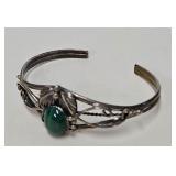 Susie Lee Sterling & Malachite Cuff Bracelet
