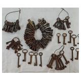 Collection of Antique Hollow Barrel Cabinet Keys