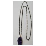 Necklace w/Amethyst Geode Pendant