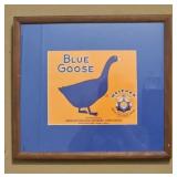 Framed Vintage "Blue Goose" Fruit Crate Label