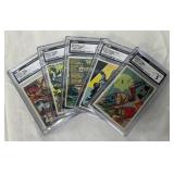 (5) Graded 1966T Batman (Black Bat) Trading Cards