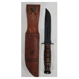 Kabar USMC Combat Knife w/Leather Sheath