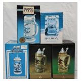 (5) Budweiser Steins (MIB)