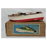 Rico Japan Wooden Model Boat Model w/OB