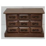 Up Right Jewelry Chest Filled w/Jewelry & Watches