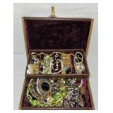 Jewelry Box Filled w/Jewelry & Watches