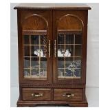 Up Right Jewelry Chest Filled w/Jewelry & Watches