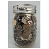 Mason Jar Filled with coins