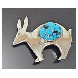 Patrick Yazzie Sterling & Turquoise Pin