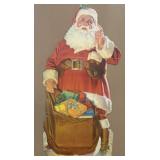 Vintage 62" Cardboard Santa Claus Standee