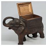 Antique 8"L Cast Iron Elephant Cigarette Dispenser