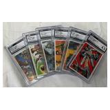 (6) Graded 1966T Batman (Black Bat) Trading Cards