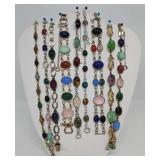 9 Vintage Scarab Bracelets incl. 2 Sterling