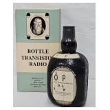 Old Parr Whiskey Bottle Transistor Radio w/OB